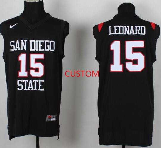 Men%27s San Diego State University Basketball Black Customized Jersey->customized ncaa jersey->Custom Jersey